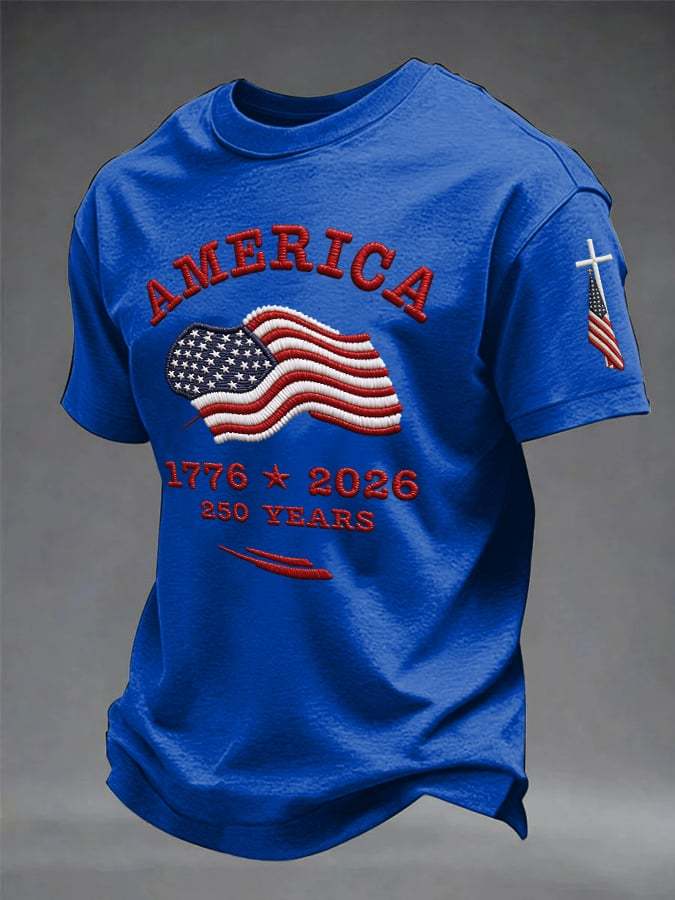 Men's Retro American 250th Anniversary Casual T-Shirt