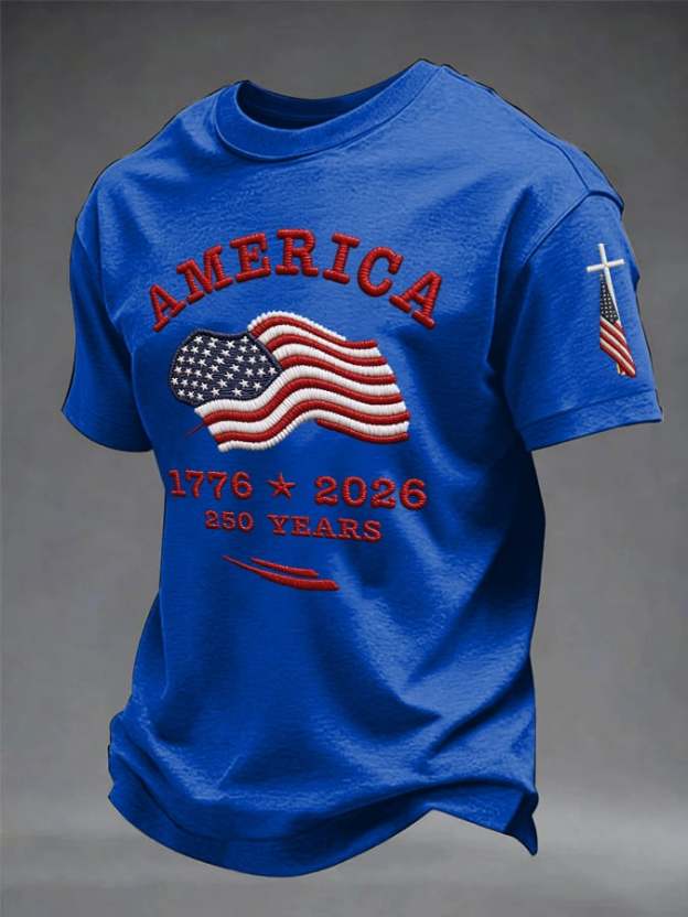 Men's Retro American 250th Anniversary Casual T-Shirt