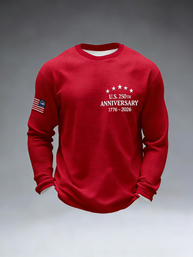 Men'S Casual T-Shirt With American 250th Anniversary Print