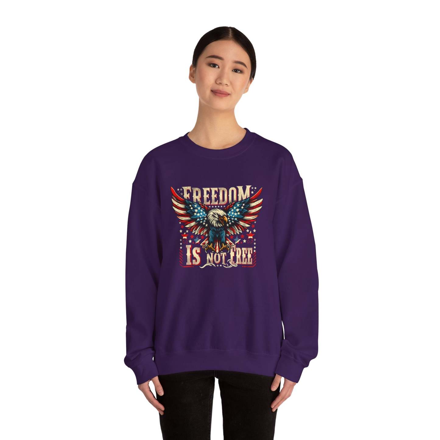 Sweatshirt — 'Freedom Is Not Free' American Eagle Patriotic Crewneck
