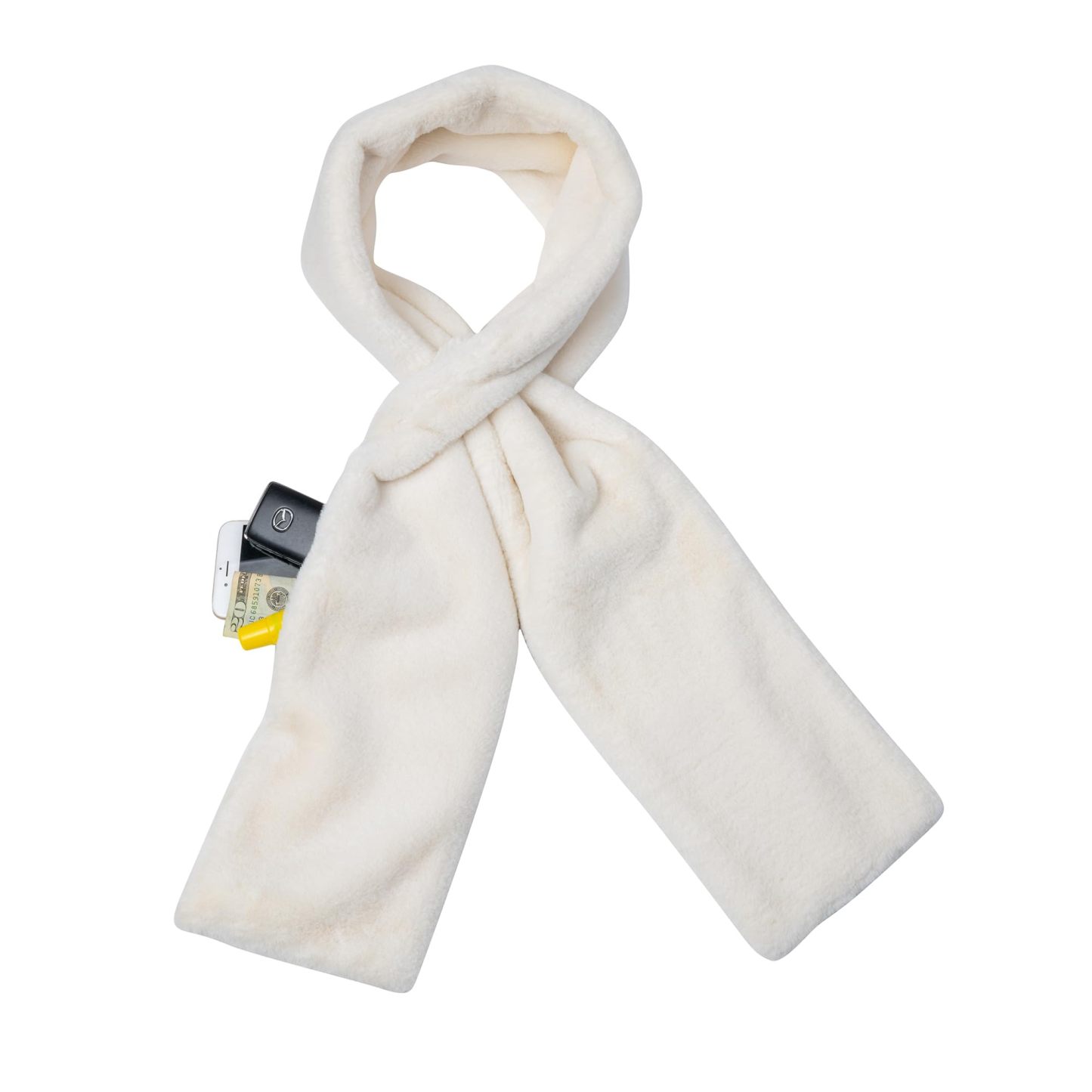 🔥LAST DAY 49% OFF – 🧣✨Faux Fur Scarf With Hidden Zipper Pocket For Cell Phone and Valuables