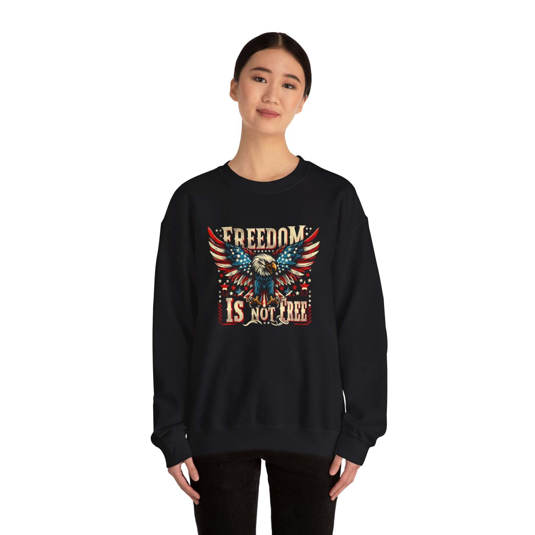 Sweatshirt — 'Freedom Is Not Free' American Eagle Patriotic Crewneck