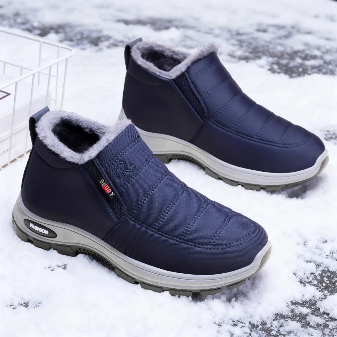 Women's Warm Sheepskin-Lined Boots Ladies Winter Ankle Slip on Short