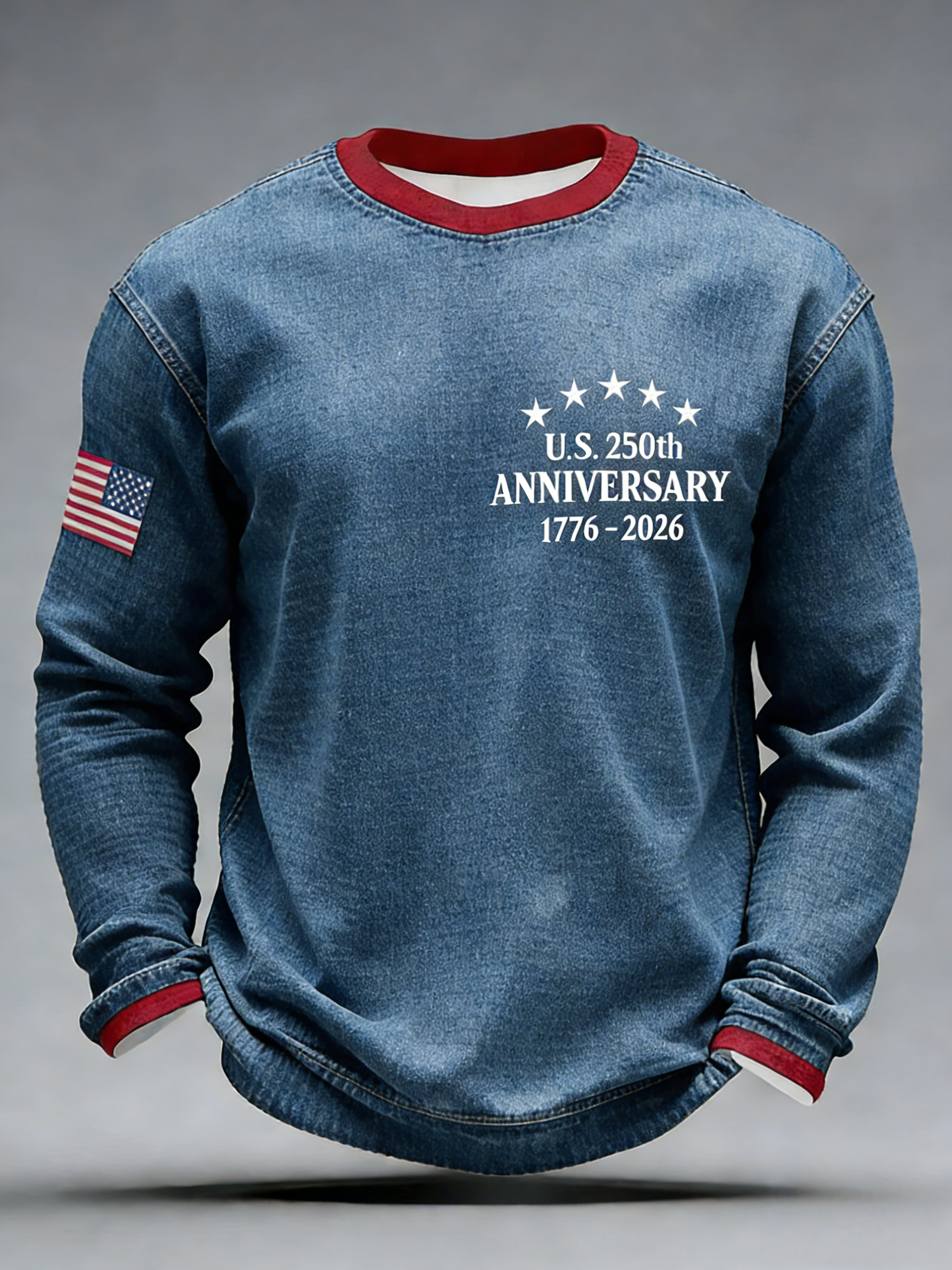 Men'S Casual T-Shirt With American 250th Anniversary Print