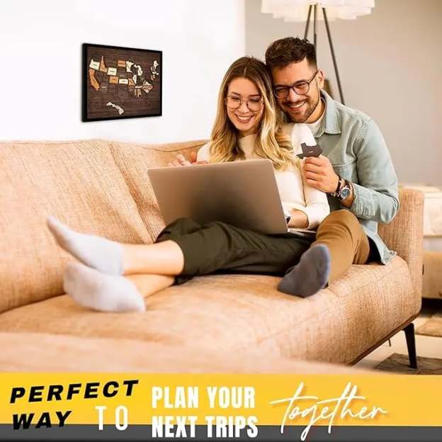 🔥Last Day 49% OFF - 🇺🇸 Wooden USA Travel Map Puzzle🧩A Stylish Way to Track Your Journey & Memories