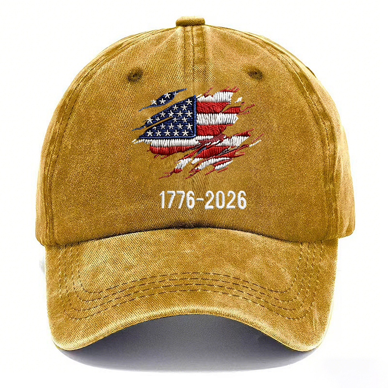 🇺🇸 1776–2026 Patriotic Vintage Washed Cap