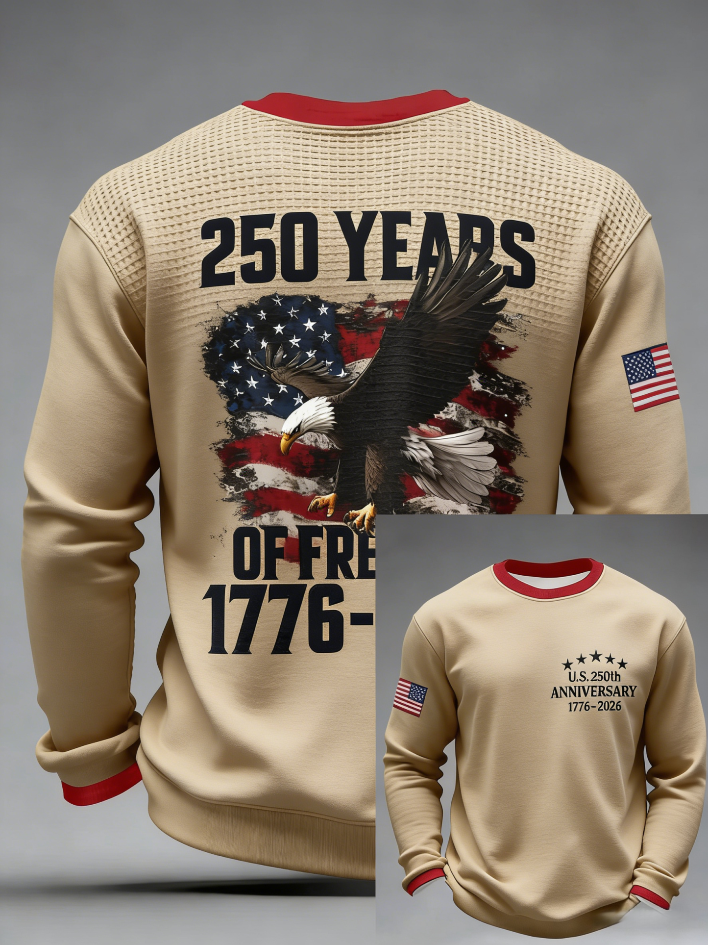 Men'S Casual T-Shirt With American 250th Anniversary Print
