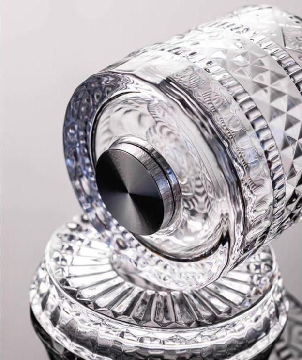 Rotating Crystal Whiskey Tumbler Glass