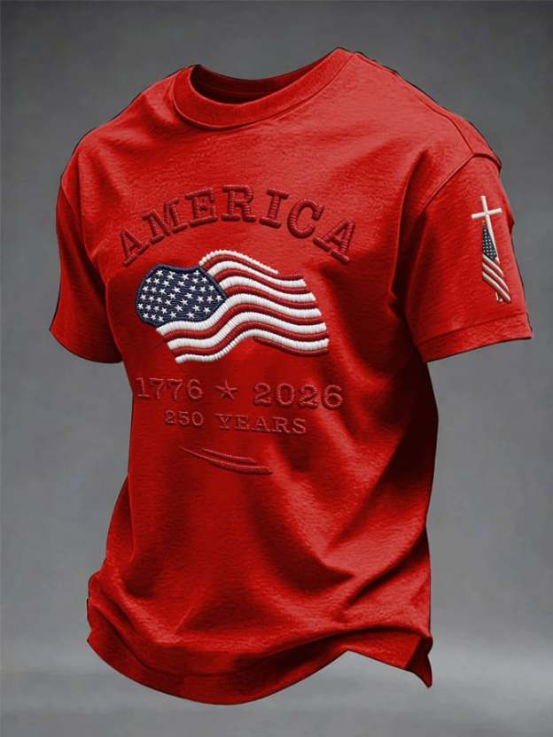 Men's Retro American 250th Anniversary Casual T-Shirt