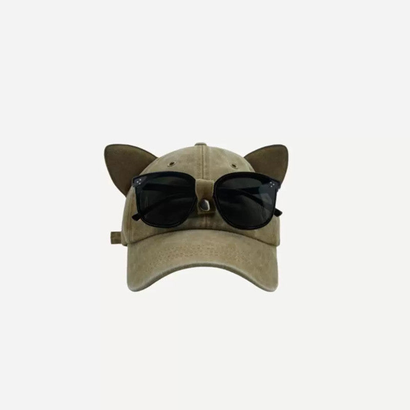 Cute Cat Ear Pilot Cap - Street Style Baseball Hat