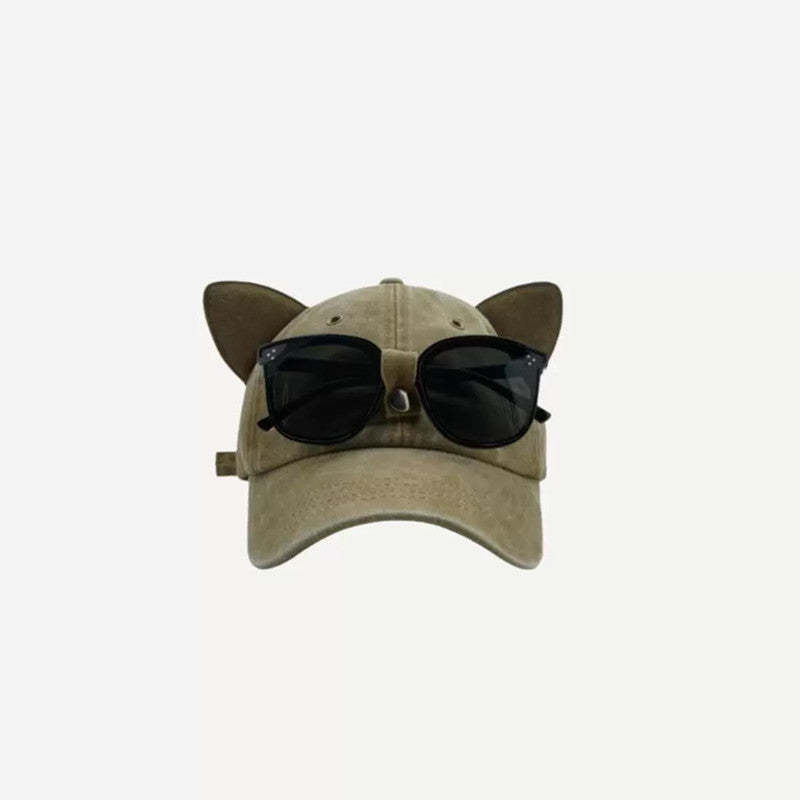 Cute Cat Ear Pilot Cap - Street Style Baseball Hat