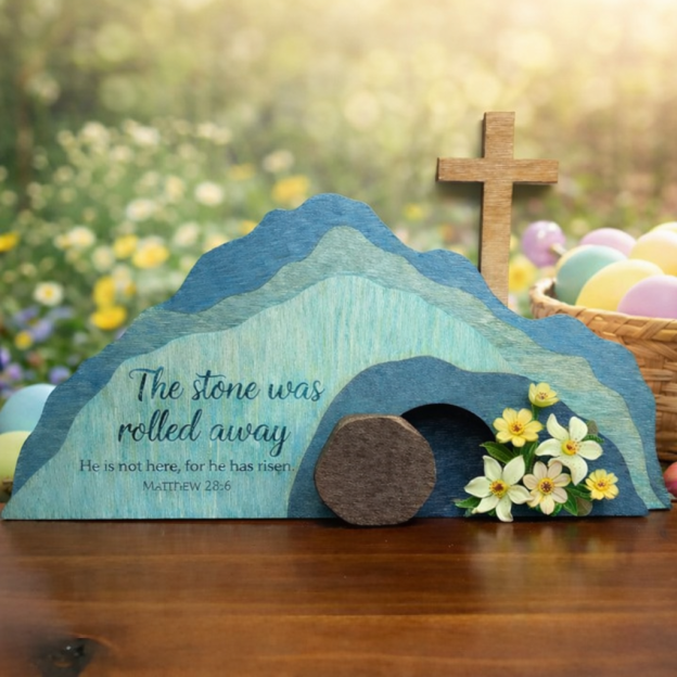 ✝️ He Is Risen Layered Wooden Resurrection Art ✨