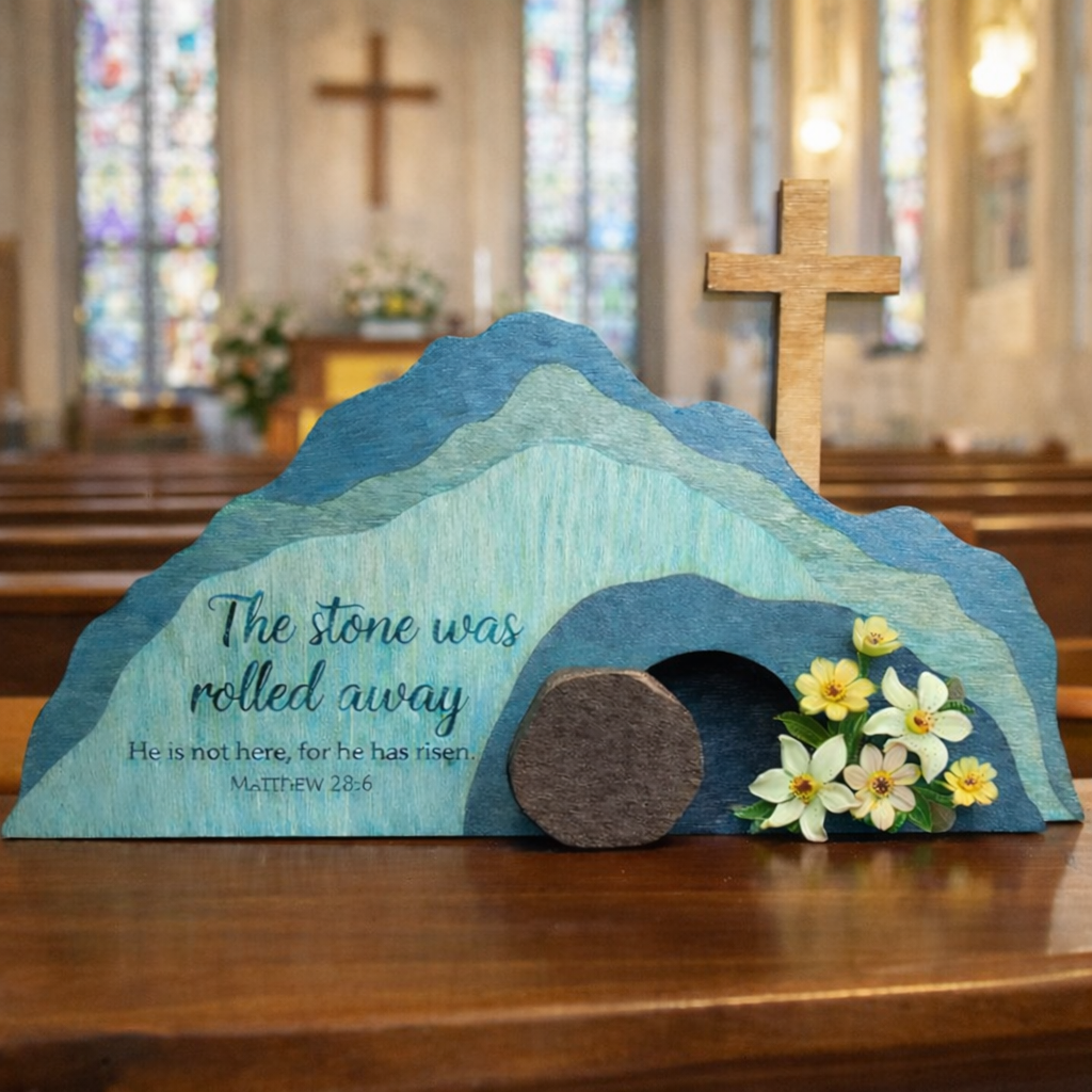 ✝️ He Is Risen Layered Wooden Resurrection Art ✨