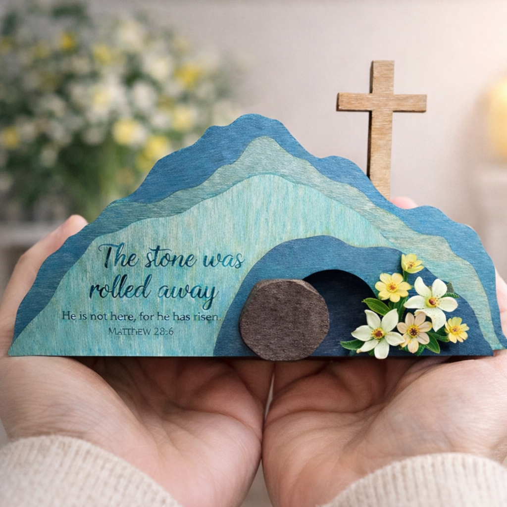 ✝️ He Is Risen Layered Wooden Resurrection Art ✨