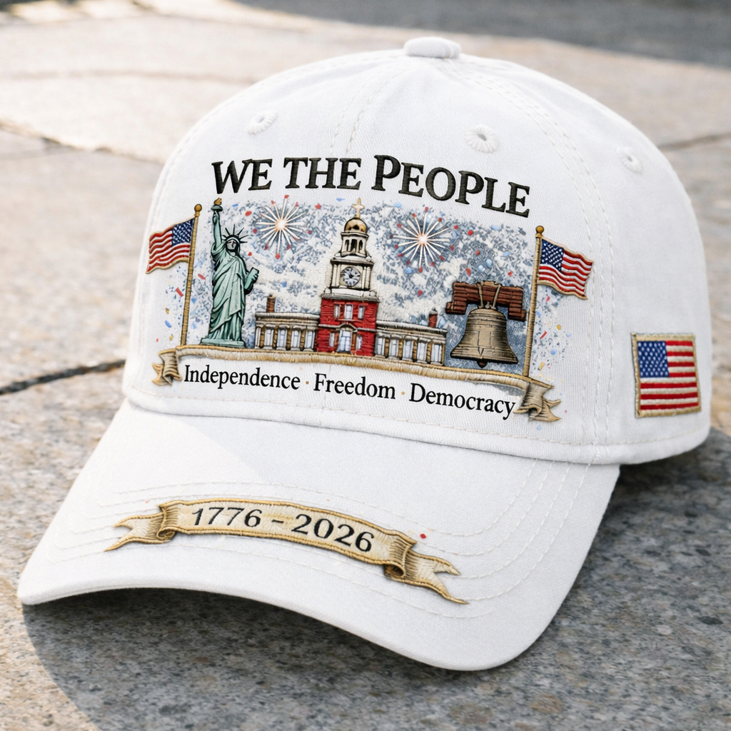 We The People 1776–2026 Embroidered Patriotic Baseball Cap