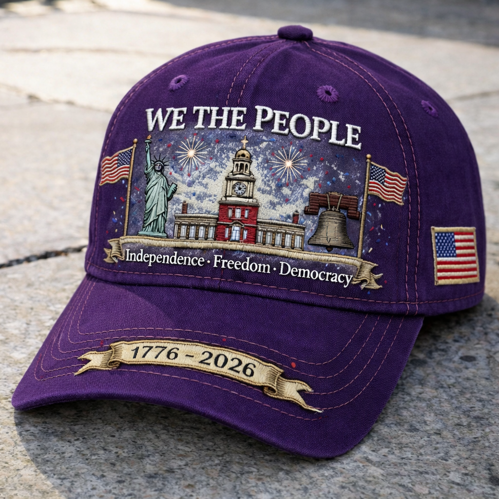 We The People 1776–2026 Embroidered Patriotic Baseball Cap