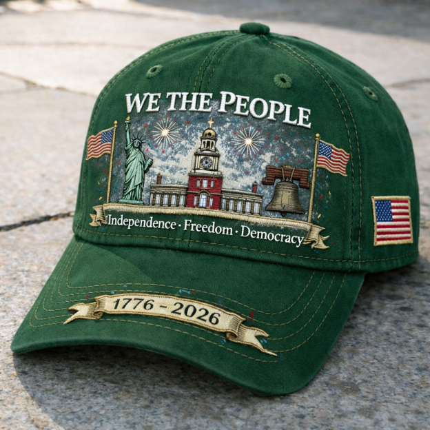 We The People 1776–2026 Embroidered Patriotic Baseball Cap