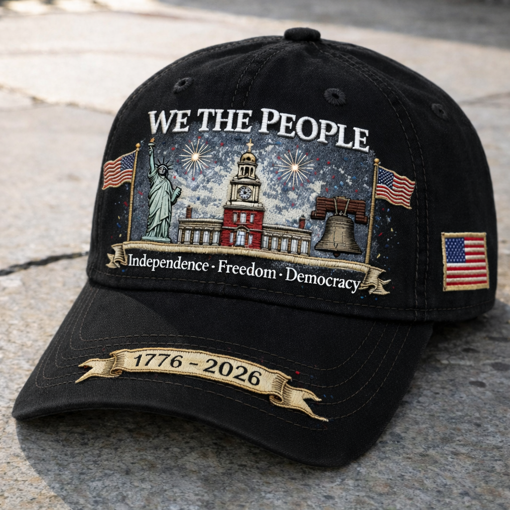 We The People 1776–2026 Embroidered Patriotic Baseball Cap