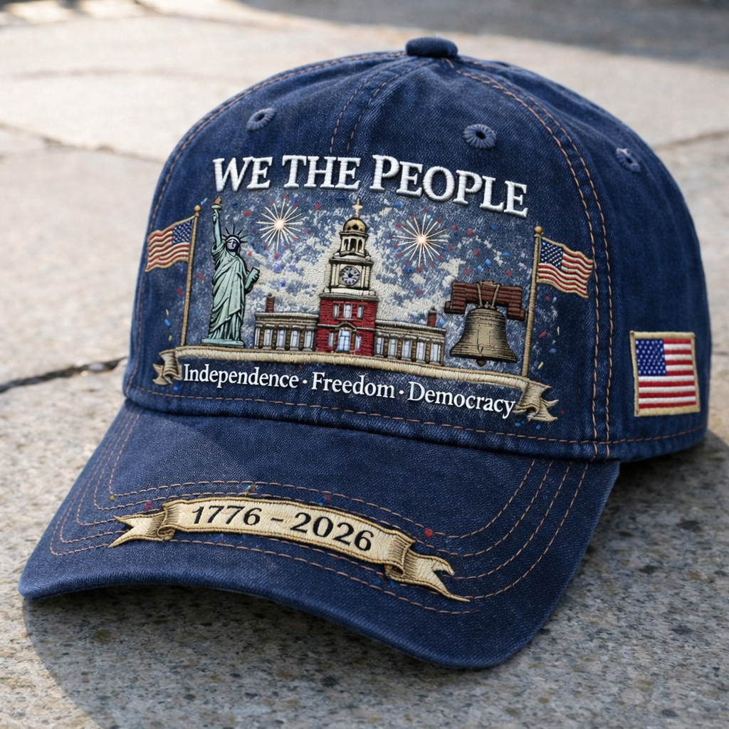 We The People 1776–2026 Embroidered Patriotic Baseball Cap