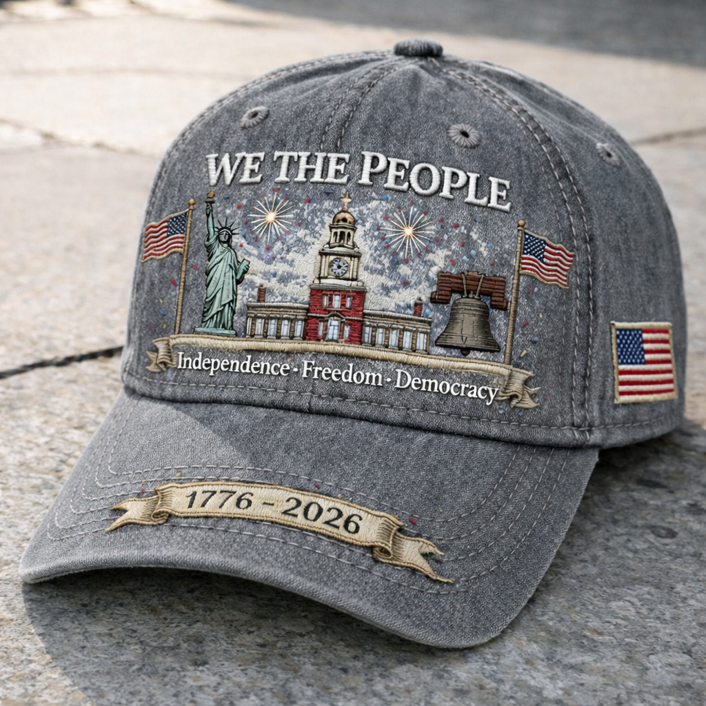 We The People 1776–2026 Embroidered Patriotic Baseball Cap