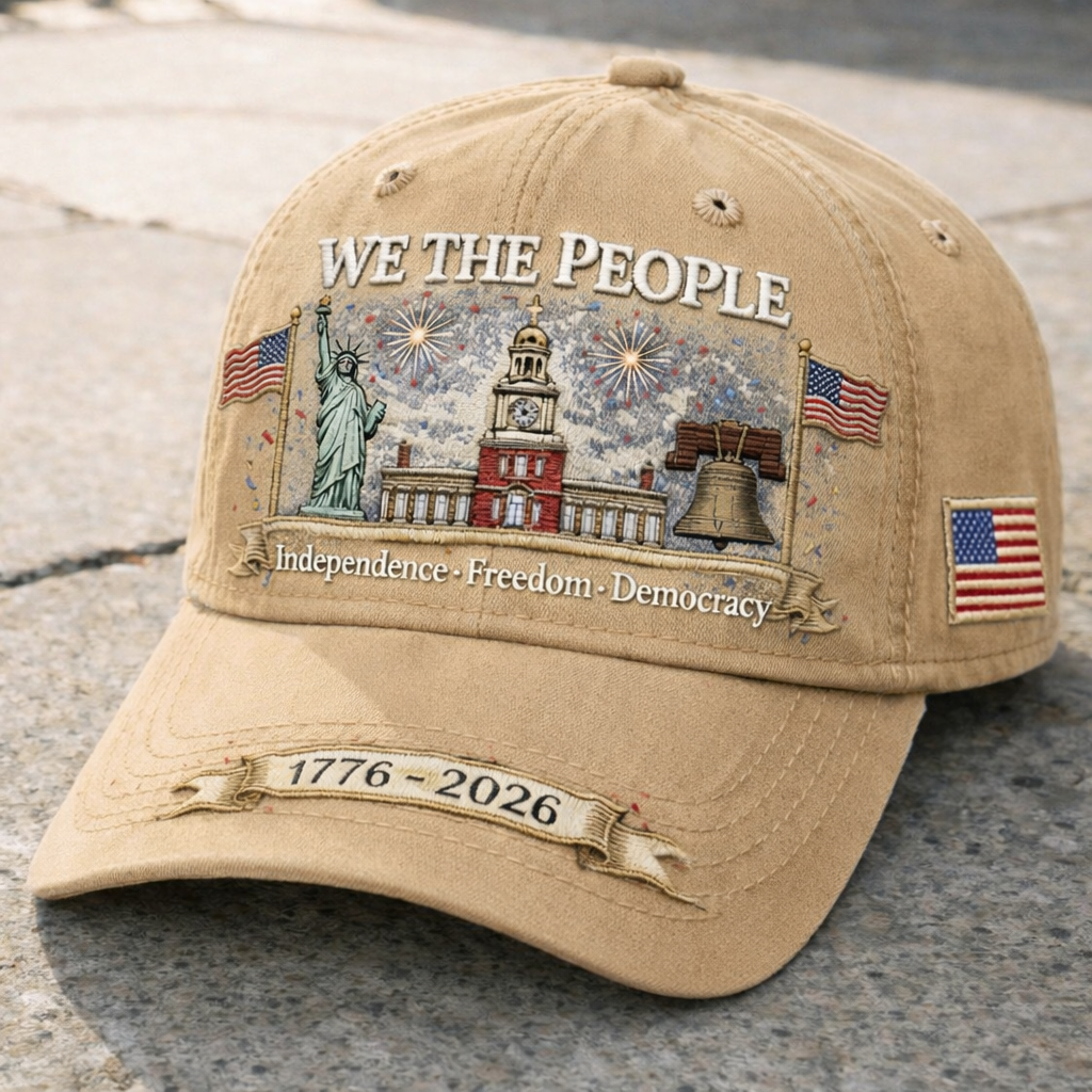 We The People 1776–2026 Embroidered Patriotic Baseball Cap