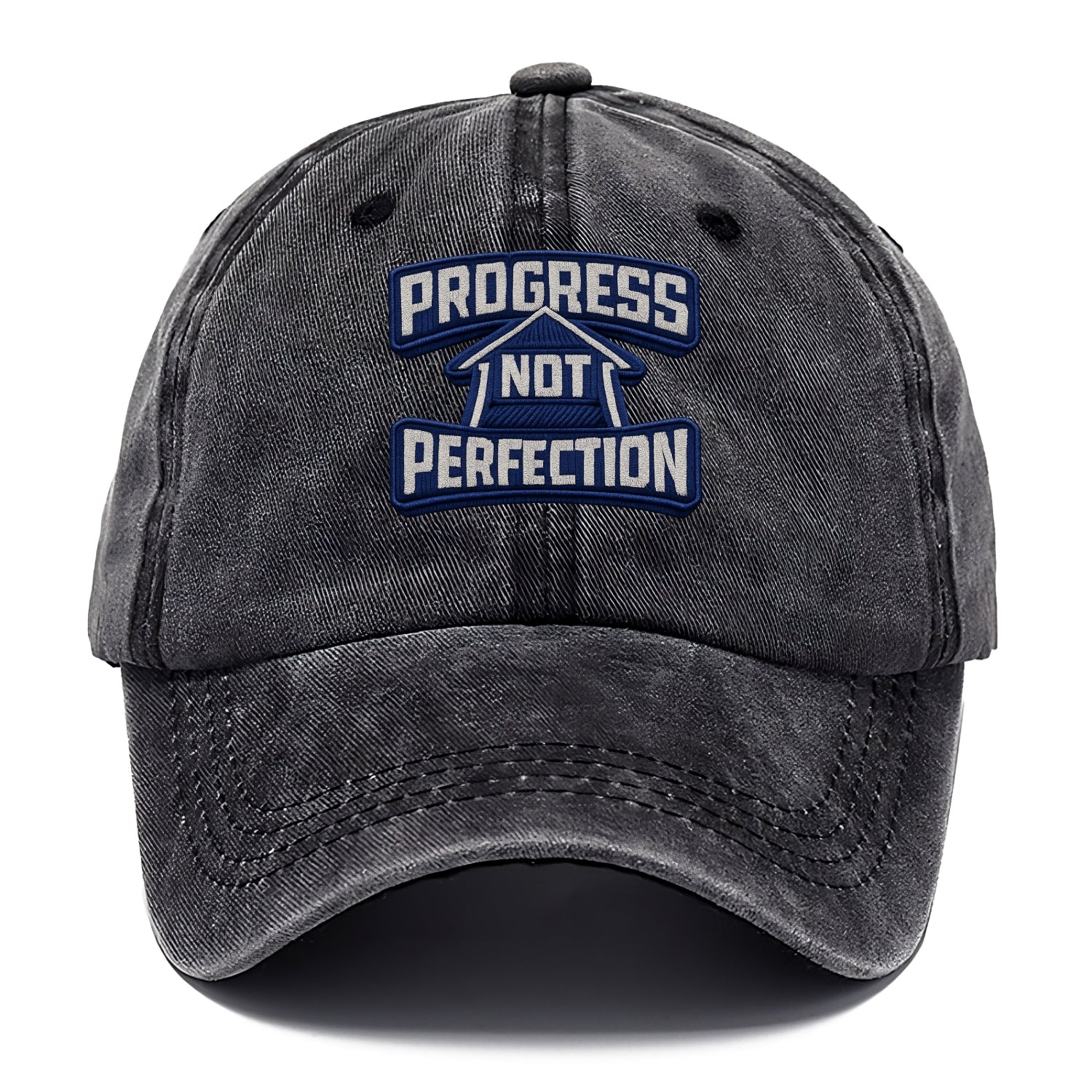 PROGRESS NOT PERFECTION - arrow with text in blue , growth mindset - Classic Cap