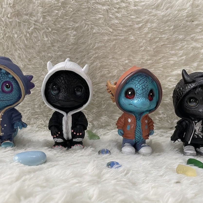 New models, Christmas, dinosaur elf sculpture ornaments, dolls, atmosphere, scene arrangement, resin decoration crafts