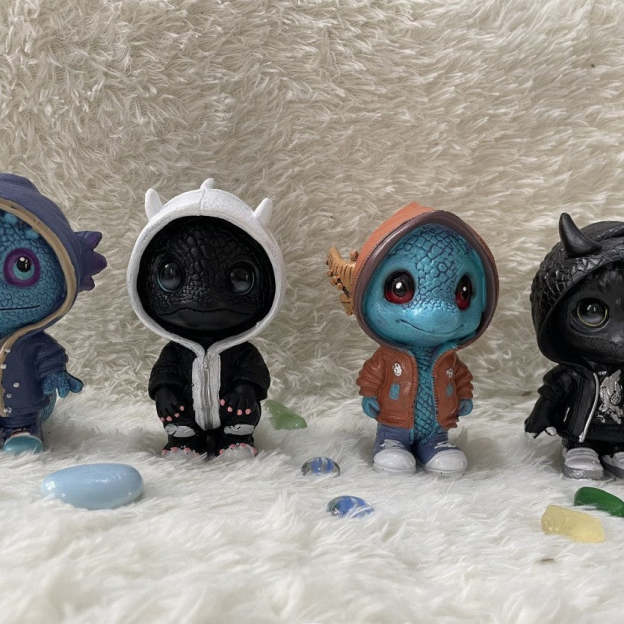 New models, Christmas, dinosaur elf sculpture ornaments, dolls, atmosphere, scene arrangement, resin decoration crafts