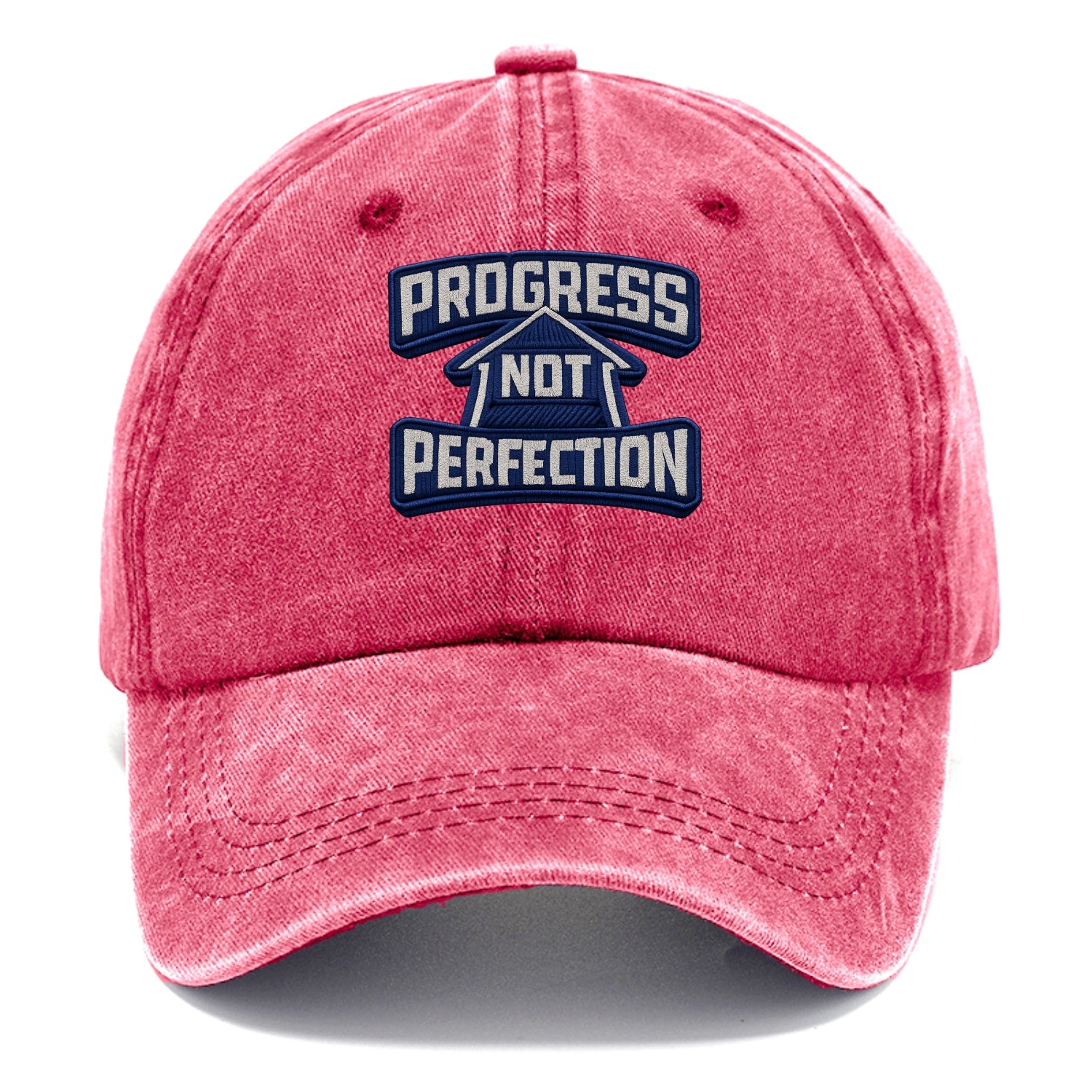 PROGRESS NOT PERFECTION - arrow with text in blue , growth mindset - Classic Cap