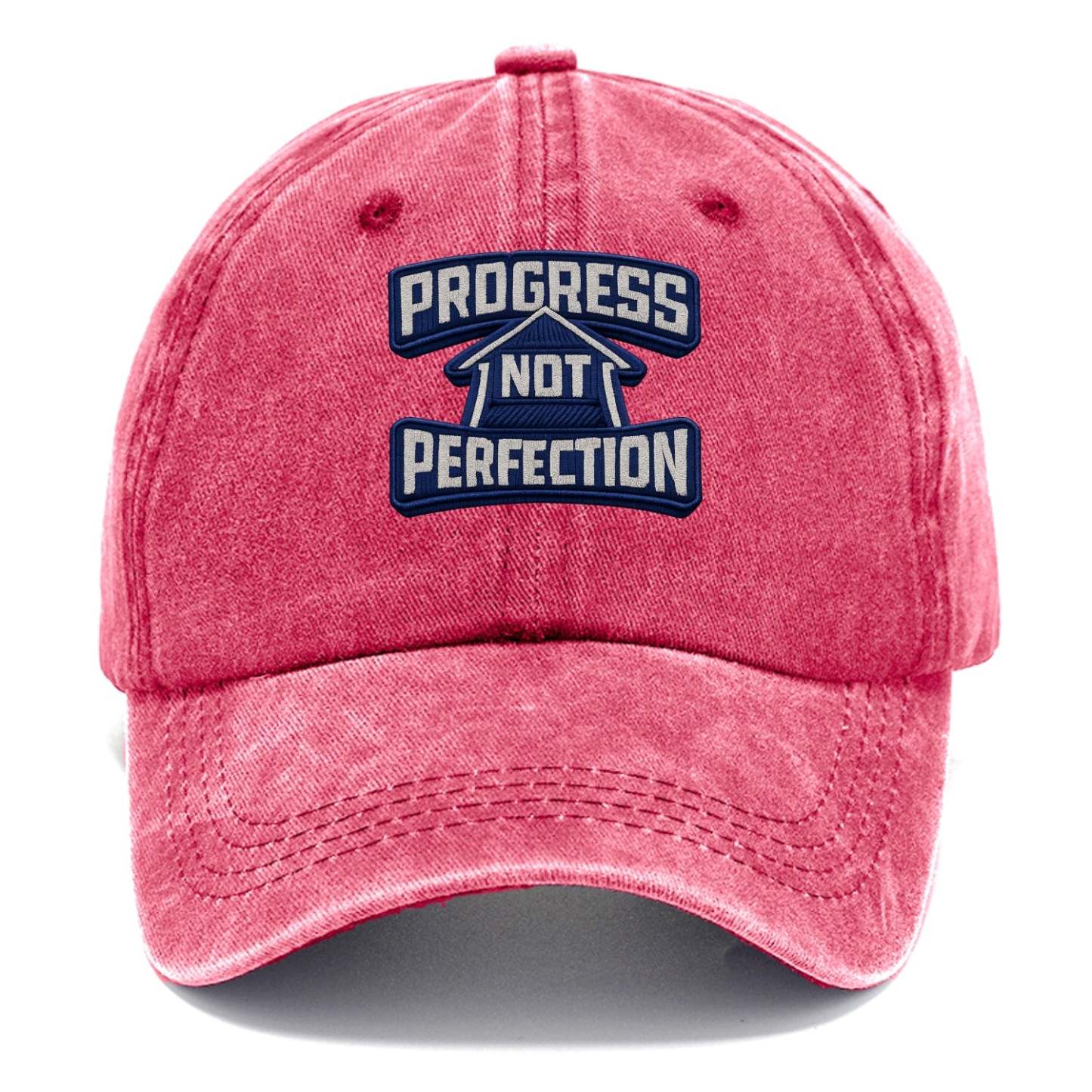 PROGRESS NOT PERFECTION - arrow with text in blue , growth mindset - Classic Cap