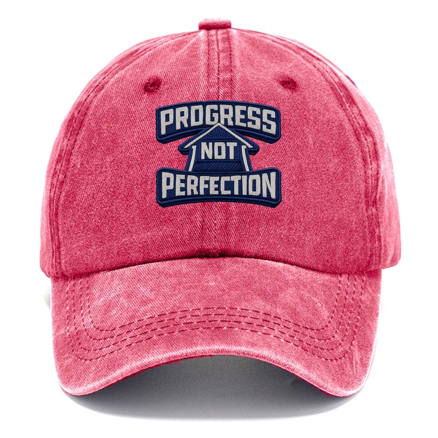 PROGRESS NOT PERFECTION - arrow with text in blue , growth mindset - Classic Cap