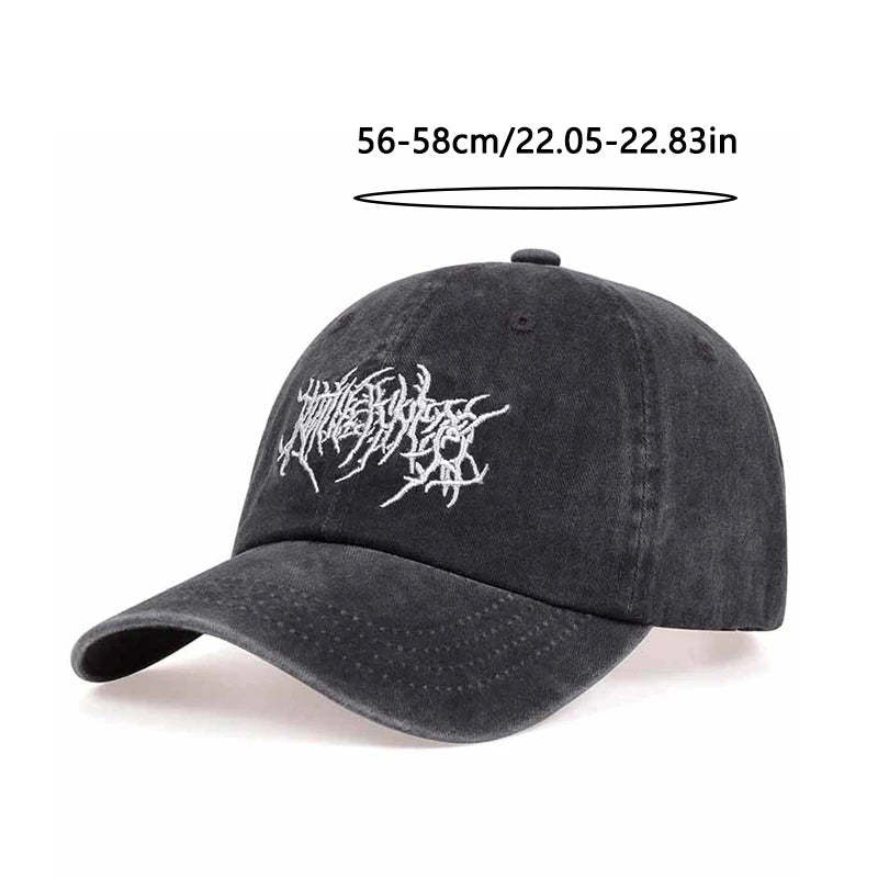 Fashion Washed Baseball Caps for Men Women Goth Rock Embroidered Casual Cap Outdoor Streetwear Hats Snapback Dad Hat Hip Hop Cap