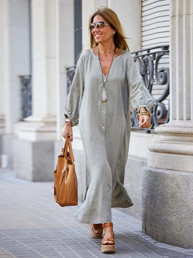 Maren - Cotton linen blend dress