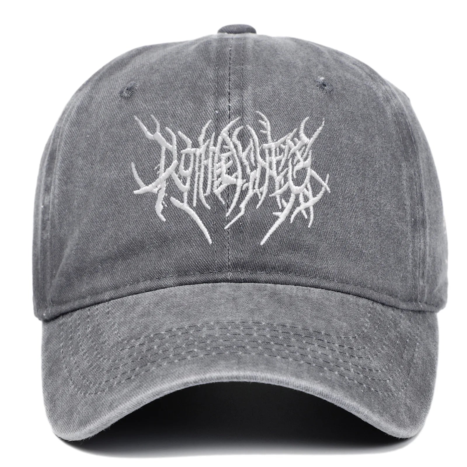 LA Horned Snapback Cap With Gothic Embroidery Structured Crown And Adjustable Fit For Streetwear Fans main image 0