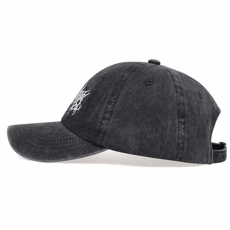 Fashion Washed Baseball Caps for Men Women Goth Rock Embroidered Casual Cap Outdoor Streetwear Hats Snapback Dad Hat Hip Hop Cap