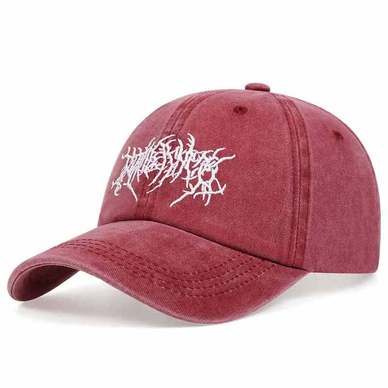 Fashion Washed Baseball Caps for Men Women Goth Rock Embroidered Casual Cap Outdoor Streetwear Hats Snapback Dad Hat Hip Hop Cap