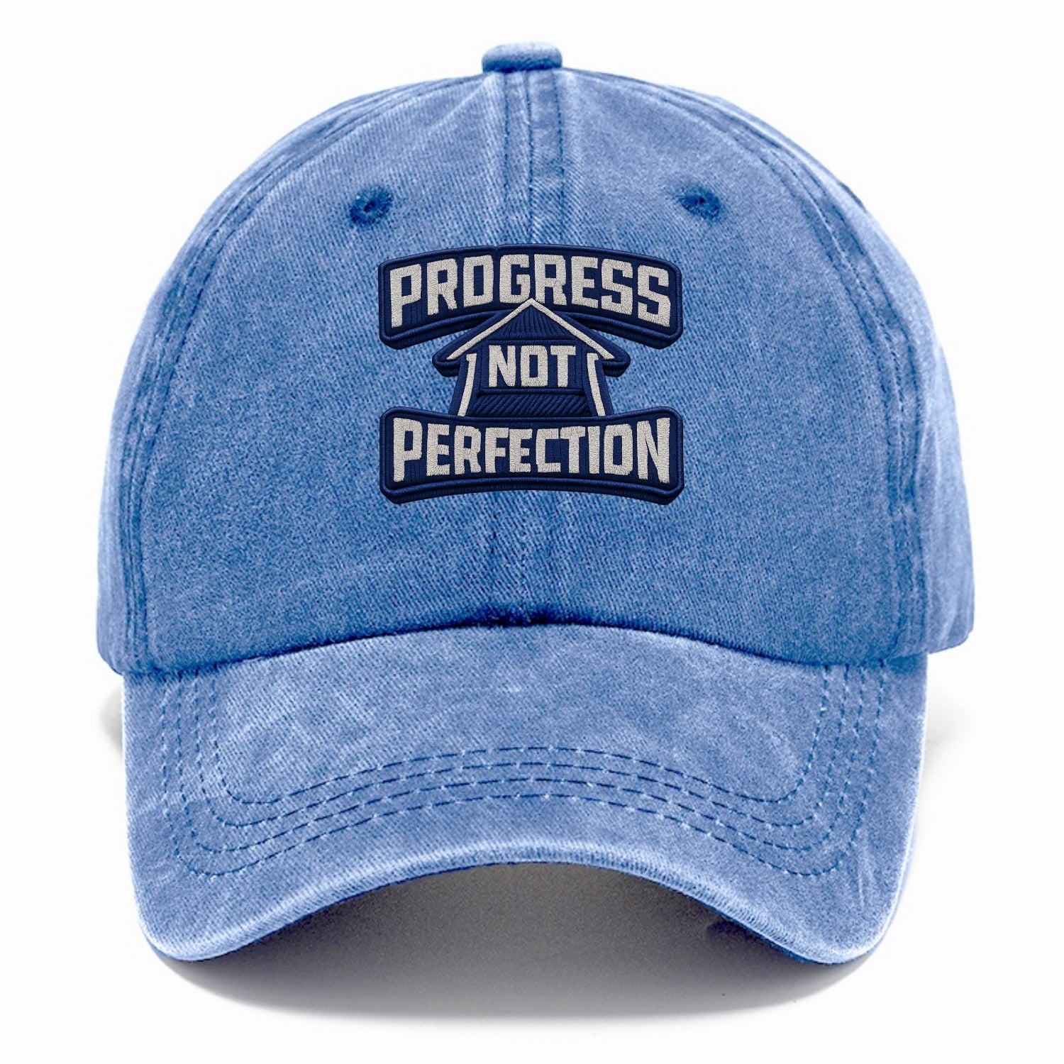 PROGRESS NOT PERFECTION - arrow with text in blue , growth mindset - Classic Cap