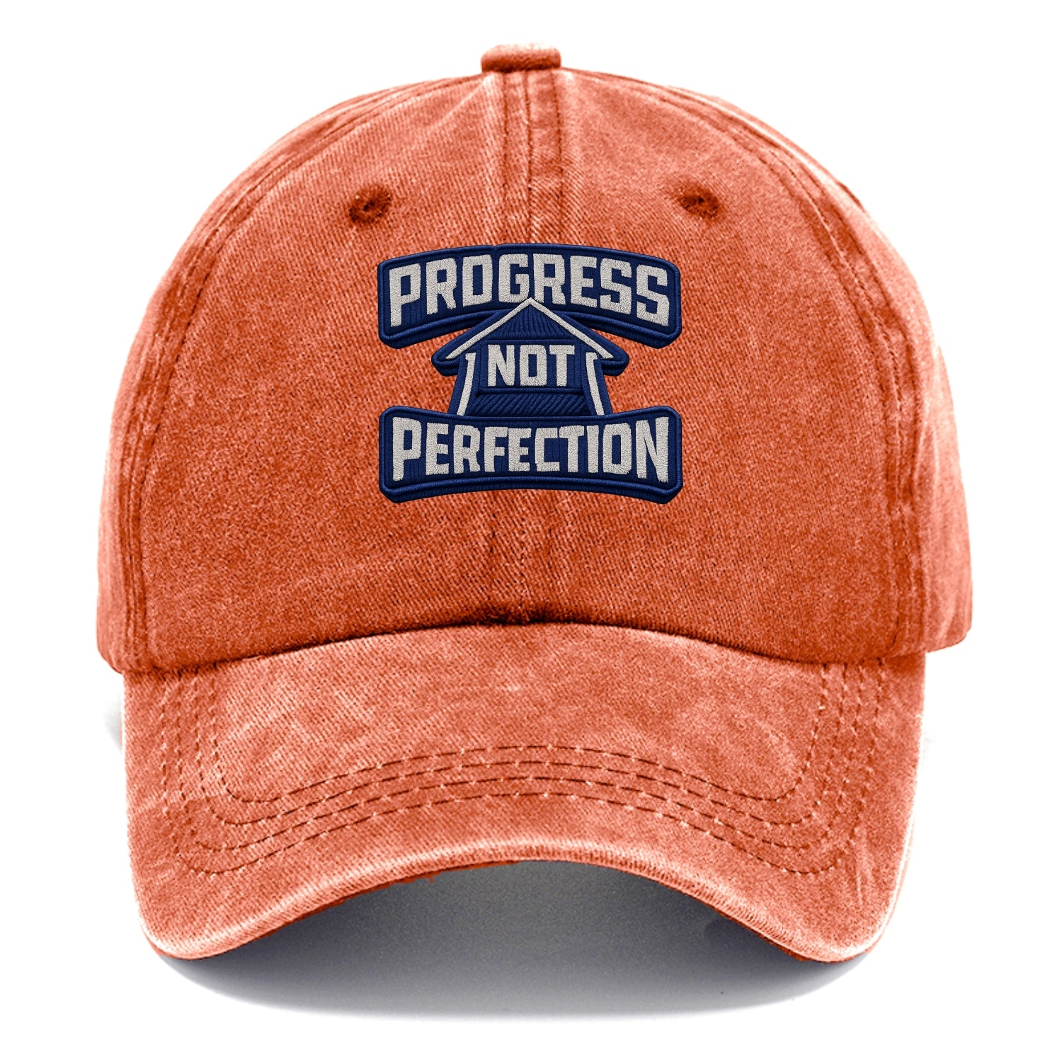 PROGRESS NOT PERFECTION - arrow with text in blue , growth mindset - Classic Cap