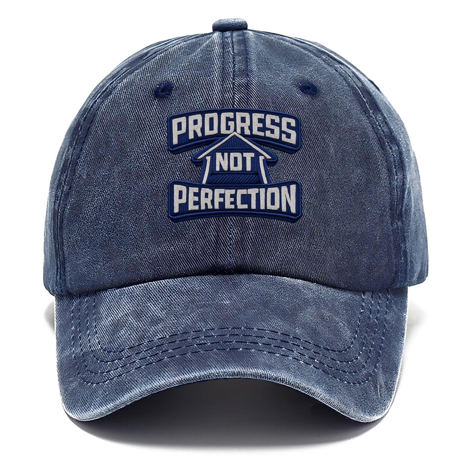 PROGRESS NOT PERFECTION - arrow with text in blue , growth mindset - Classic Cap