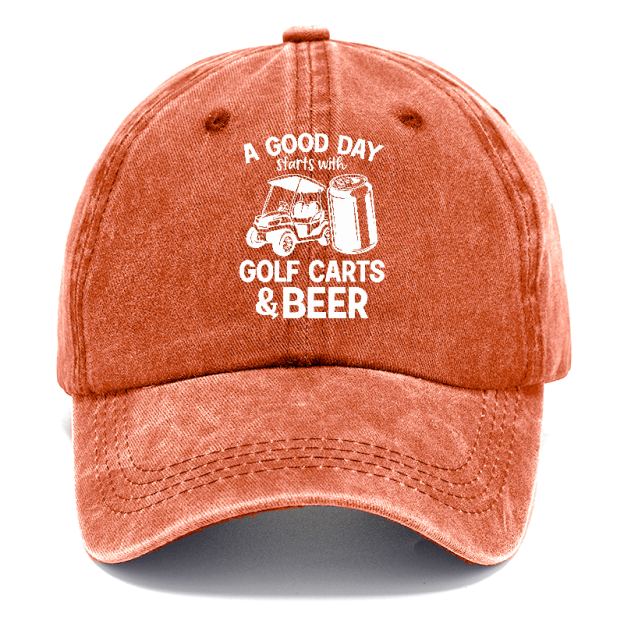 A Good Day Starts With Golf Carts And Beer Classic Cap