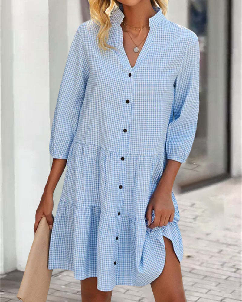Plaid shirt dress