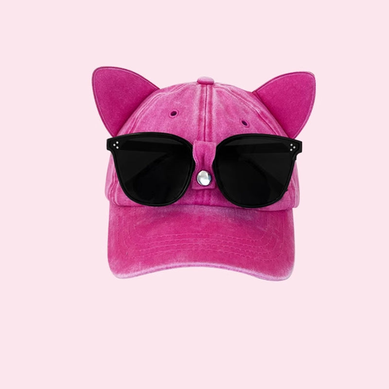 Cute Cat Ear Pilot Cap - Street Style Baseball Hat Additional Image 3