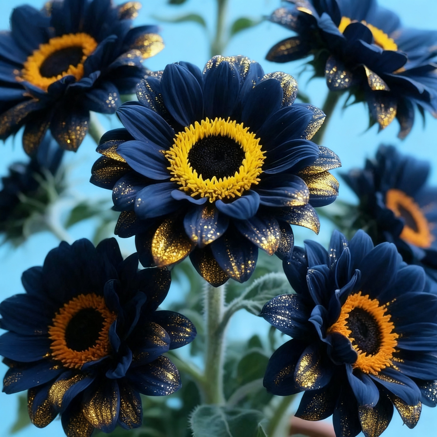🌌🔥 Midnight Blaze Sunflower Seeds– The Rarest Sunflower You’ll Ever Grow! 🌻