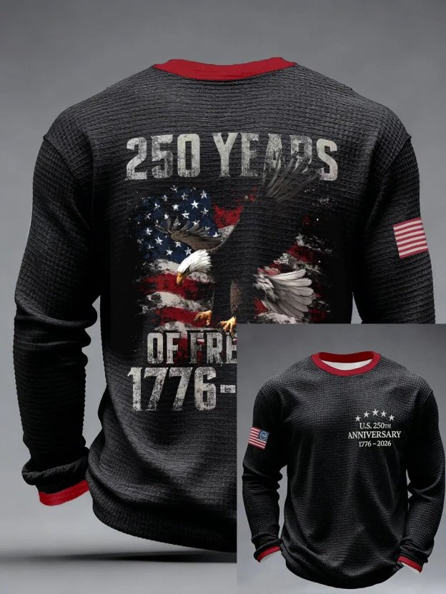 Men'S Casual T-Shirt With American 250th Anniversary Print