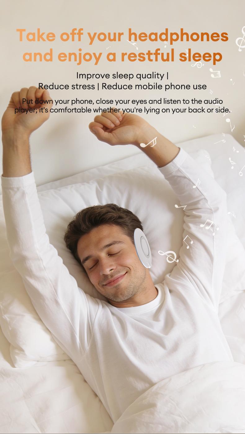 HYUNDAI S1 Ultra-Thin Bluetooth Pillow Speaker with Bluetooth 6.0, Soft Immersive Sound Field, Pillow CD Player for Bedtime Music & Audiobooks, Headphone-Free Sleep Speaker, Compatible with Android & iOS