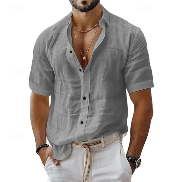 2025 New in-Men's Linen Short Sleeve Shirt