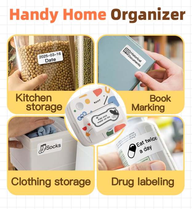 Top  Gift 2025  XenGro Mini Portable Sticker Printer, Mini Thermal Printer with 3 Rolls Paper, Bluetooth Inkless Printpods