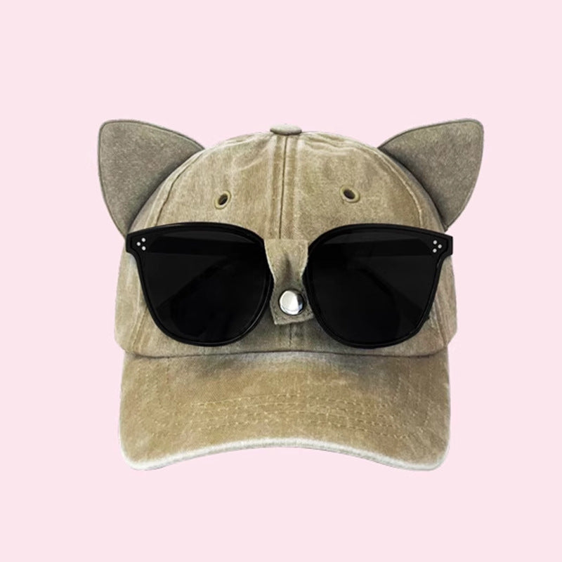 Cute Cat Ear Pilot Cap - Street Style Baseball Hat