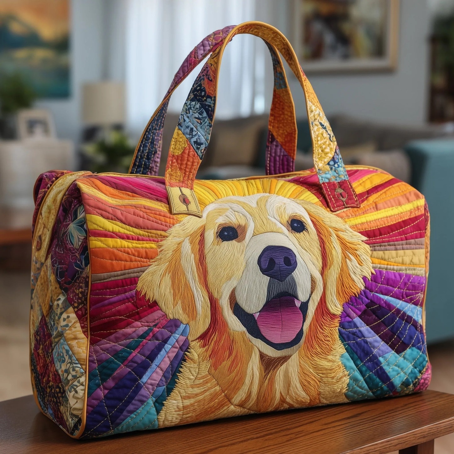 Adventure Poodle Quilted Duffle Bag 