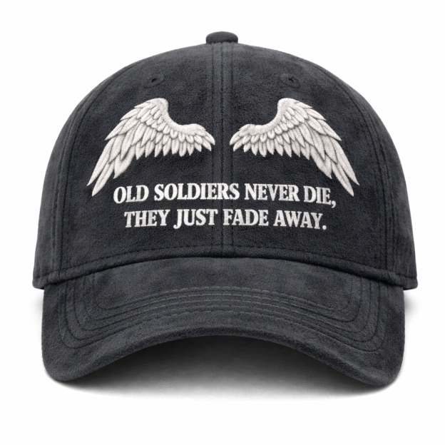 🌟 Old Soldiers Never Die Cap 🇺🇸 | Commemorative Veteran Hat with Angel Wings & Liberty Bell 🕊️🔔